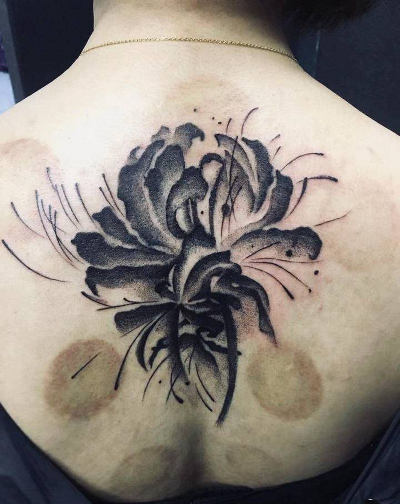 闺蜜纹身彼岸花纹身图片_肩部纹身图案