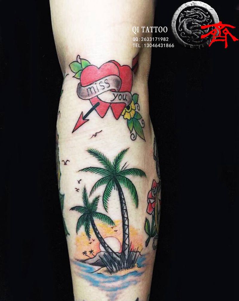 欧美小图纹身图片_手臂New School纹身图案