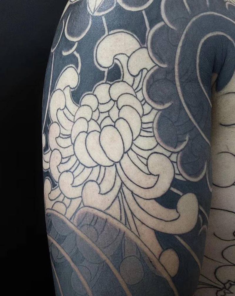 日式纹身图片_臀部老传统纹身图案