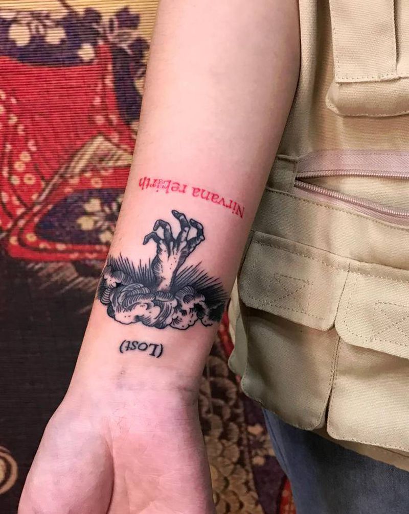 渣轩的手-Nirvana纹身图片_手臂纹身图案