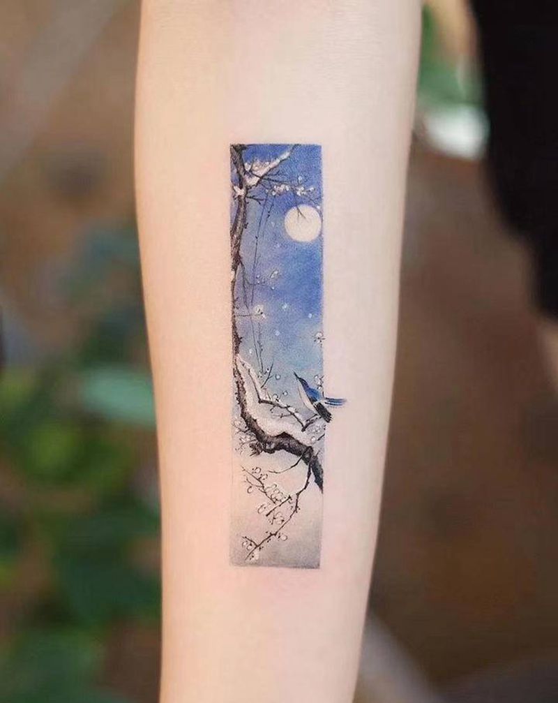 小清新纹身图片_臀部手臂新传统纹身图案