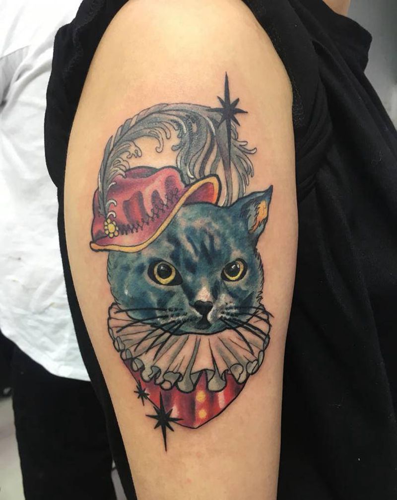 喵星人纹身图片_手臂New School纹身图案