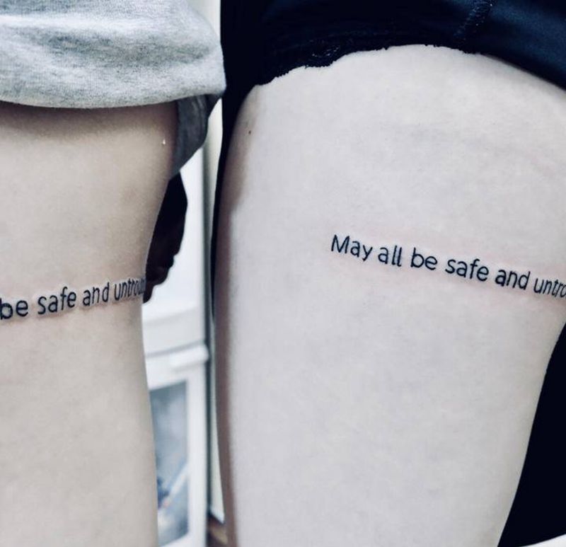 英文纹身图片_腿部花体字纹身图案