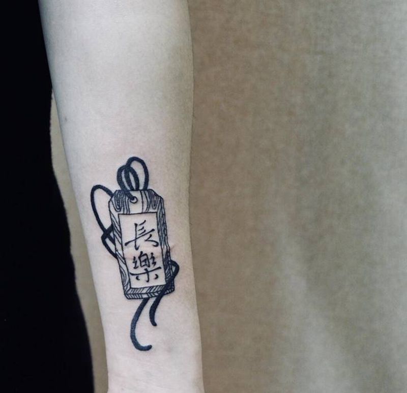 长乐牌纹身图片_手臂老传统长乐牌纹身图案