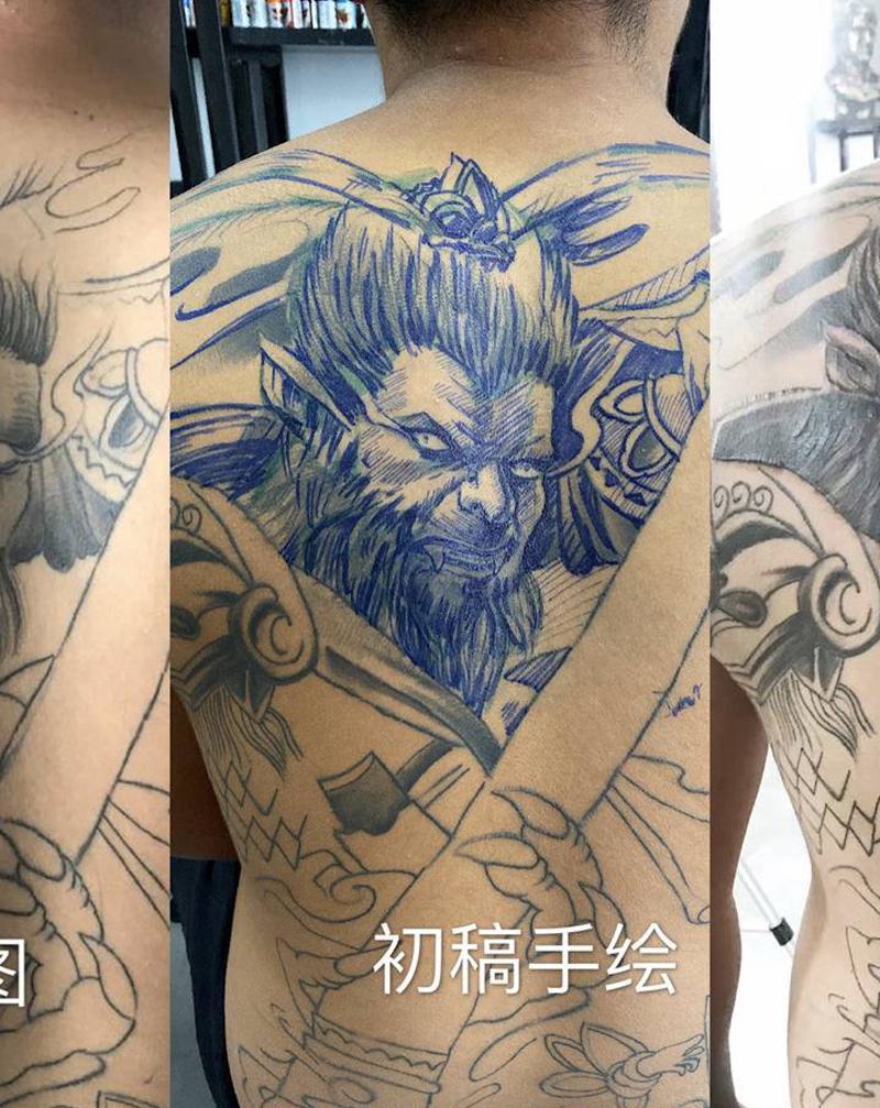 旧纹身修改纹身图片_背部纹身图案