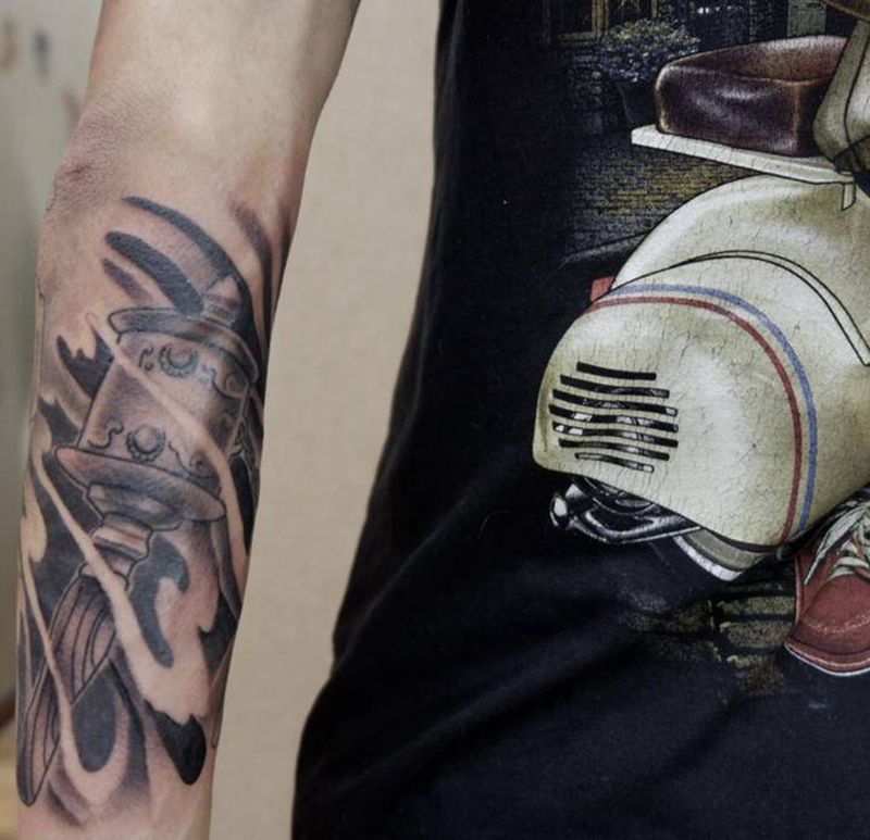 新传统纹身图片_手臂新传统纹身图案