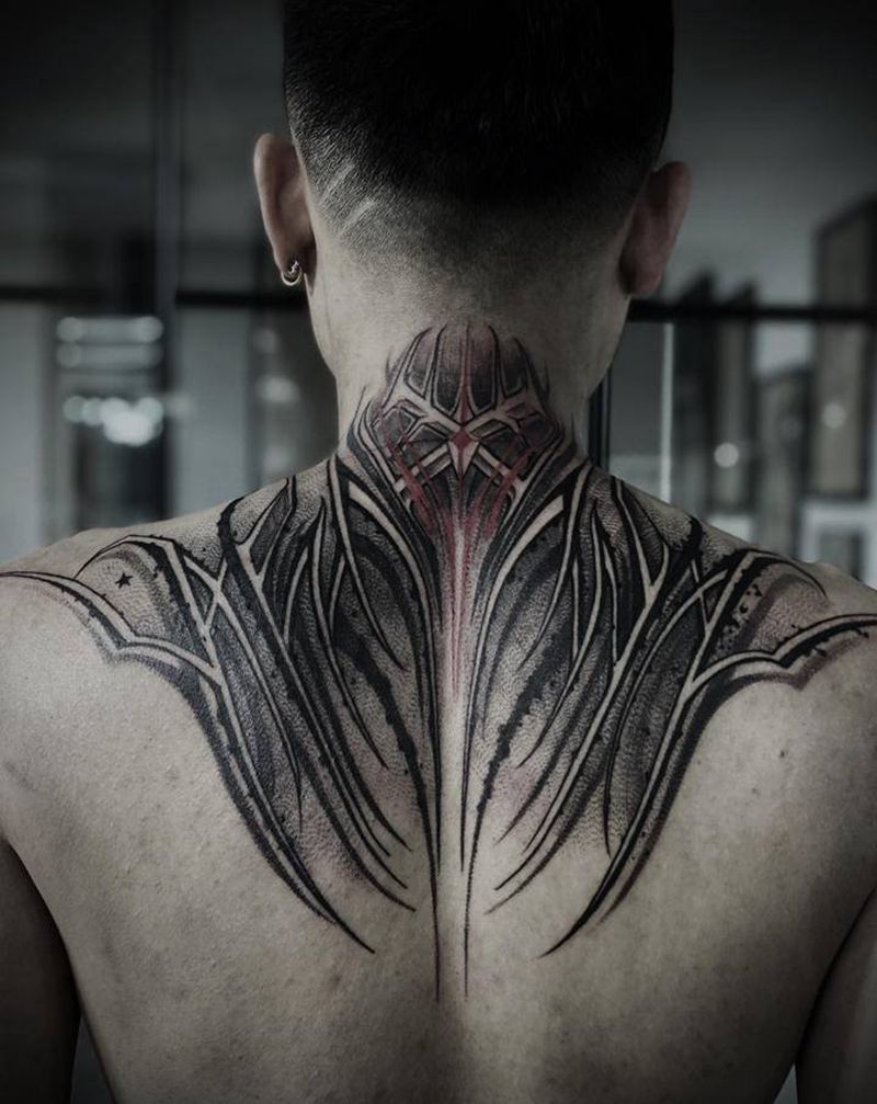 暗黑纹身图片_肩部纹身图案