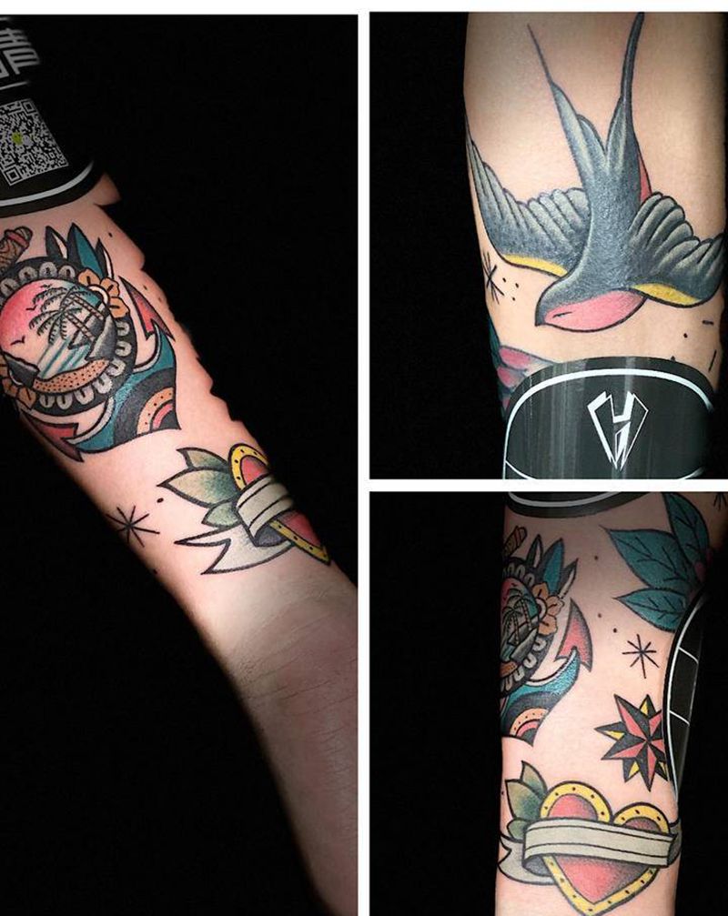 Old school纹身图片_手臂纹身图案