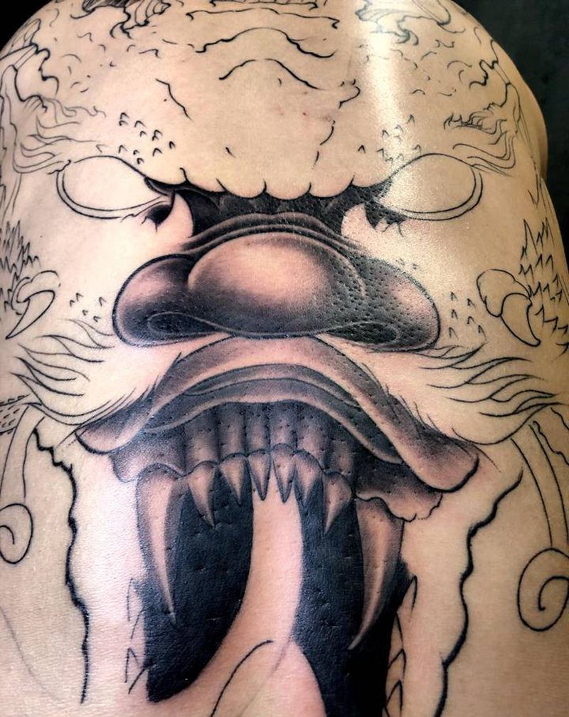 龙纹身图片_背部新传统纹身图案