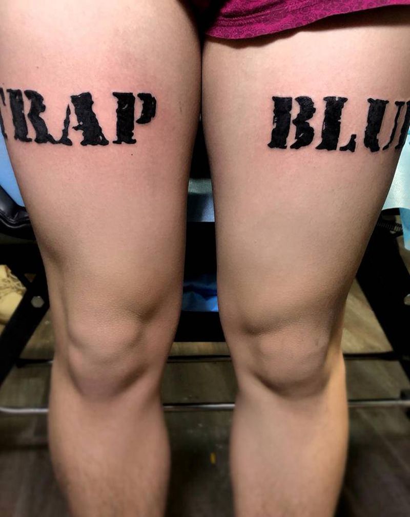 英文纹身图片_腿部图腾纹身图案