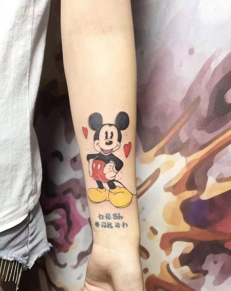 三款米奇纹身图片_手臂纹身图案