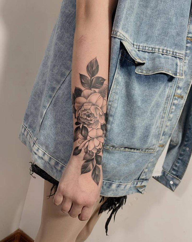 素花纹身图片_手部手臂纹身图案