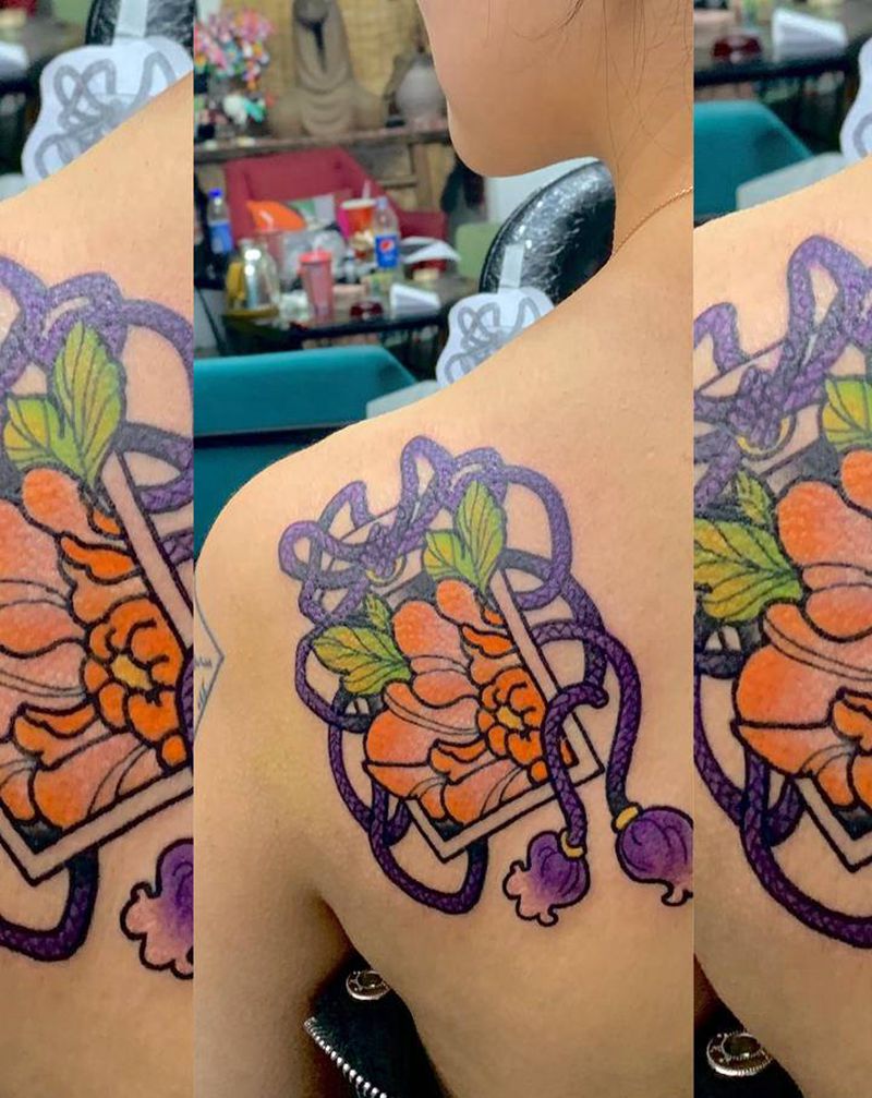 花纹身图片_Old School老传统纹身图案