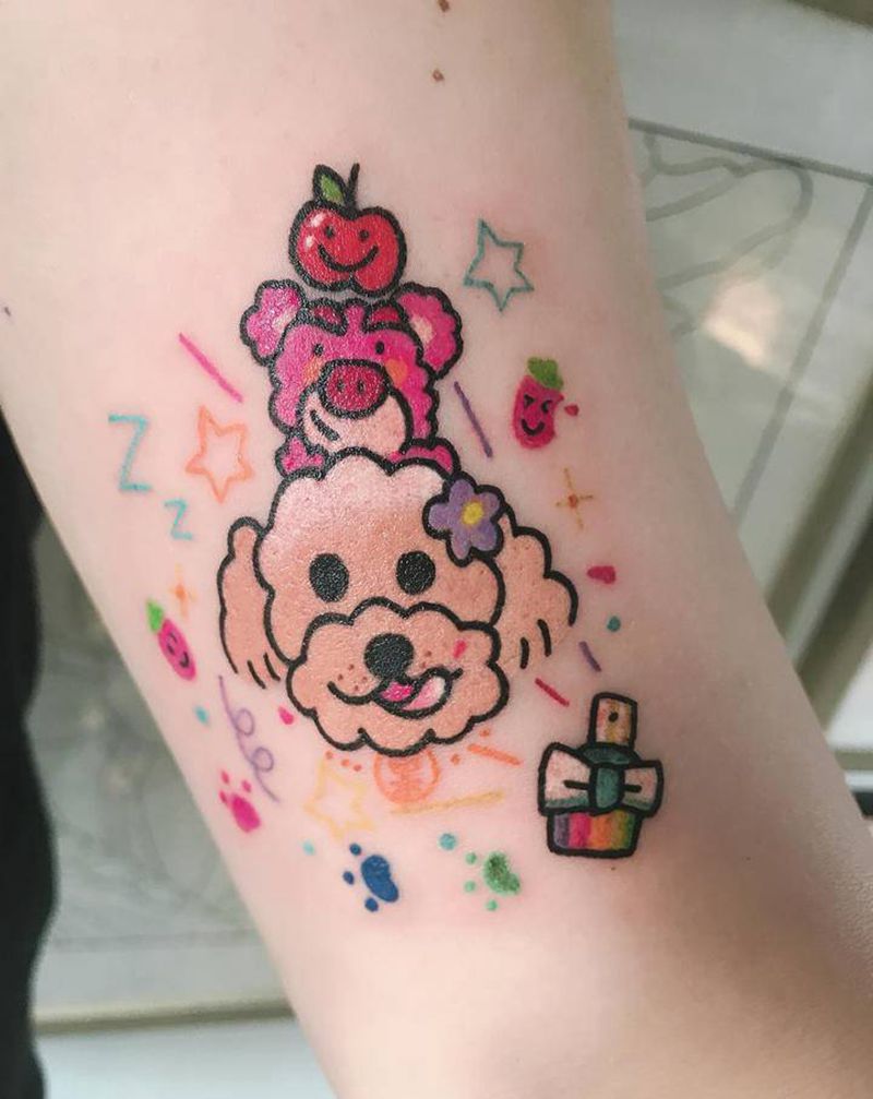 泰迪纹身图片_手臂纹身图案