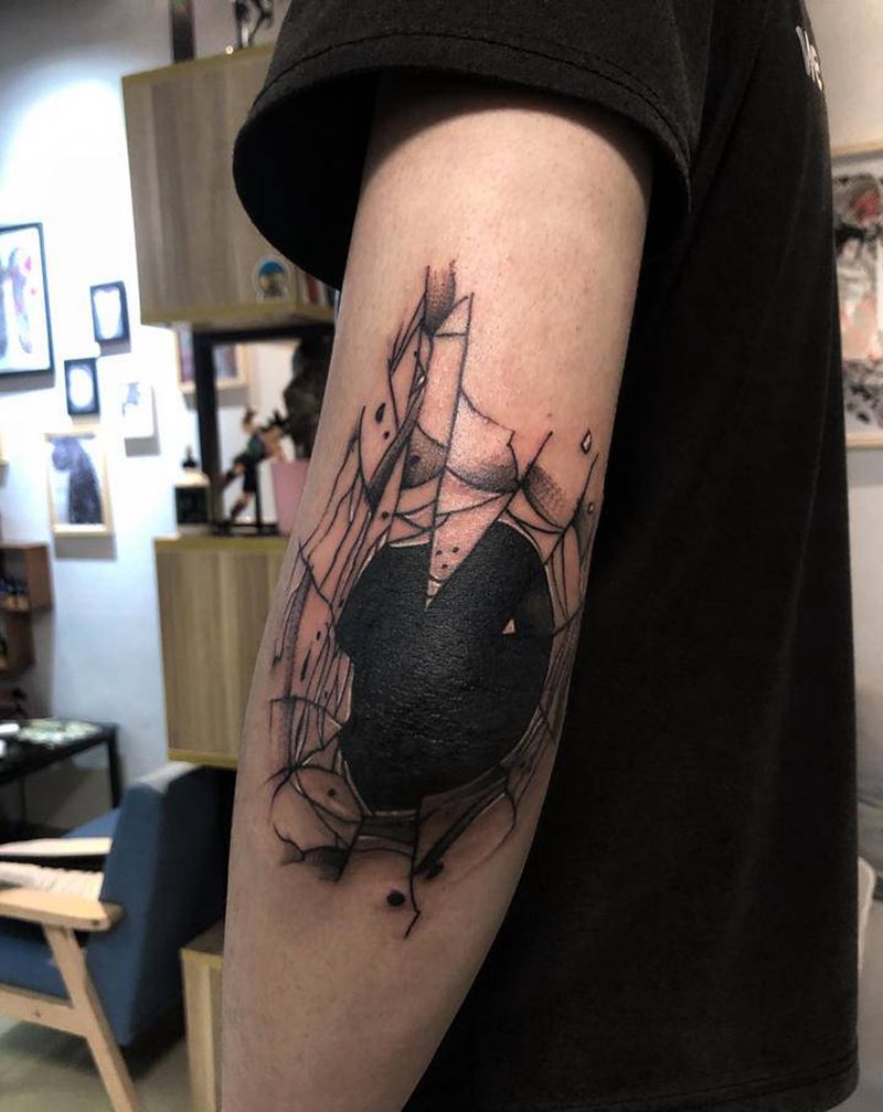爆肘纹身图片_手臂Old School纹身图案