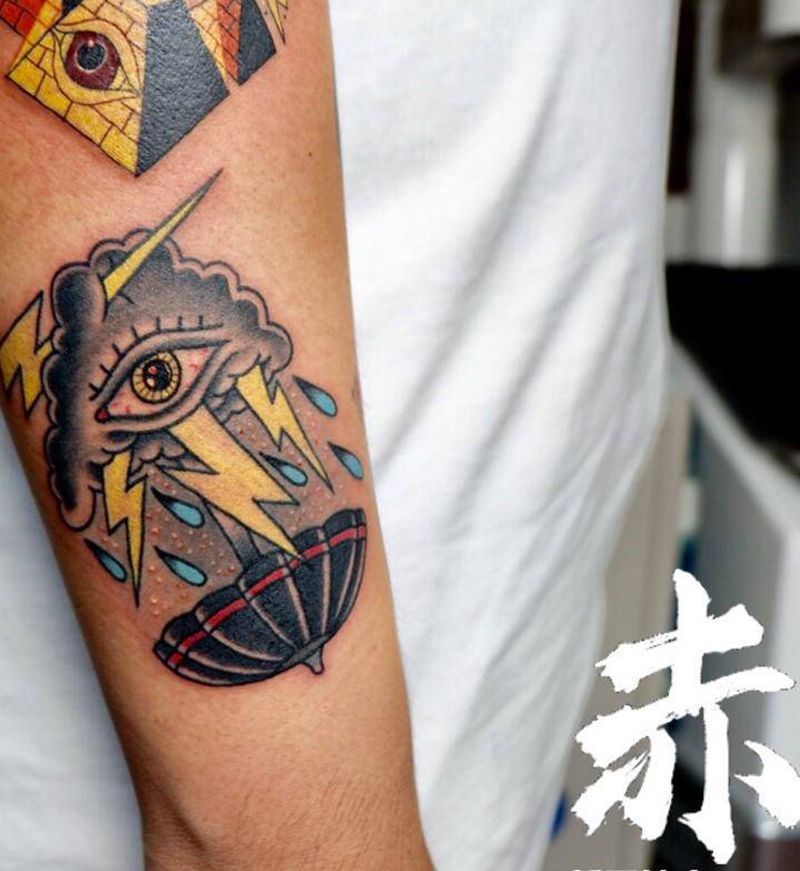 小图拼接纹身图片_手臂Old School纹身图案