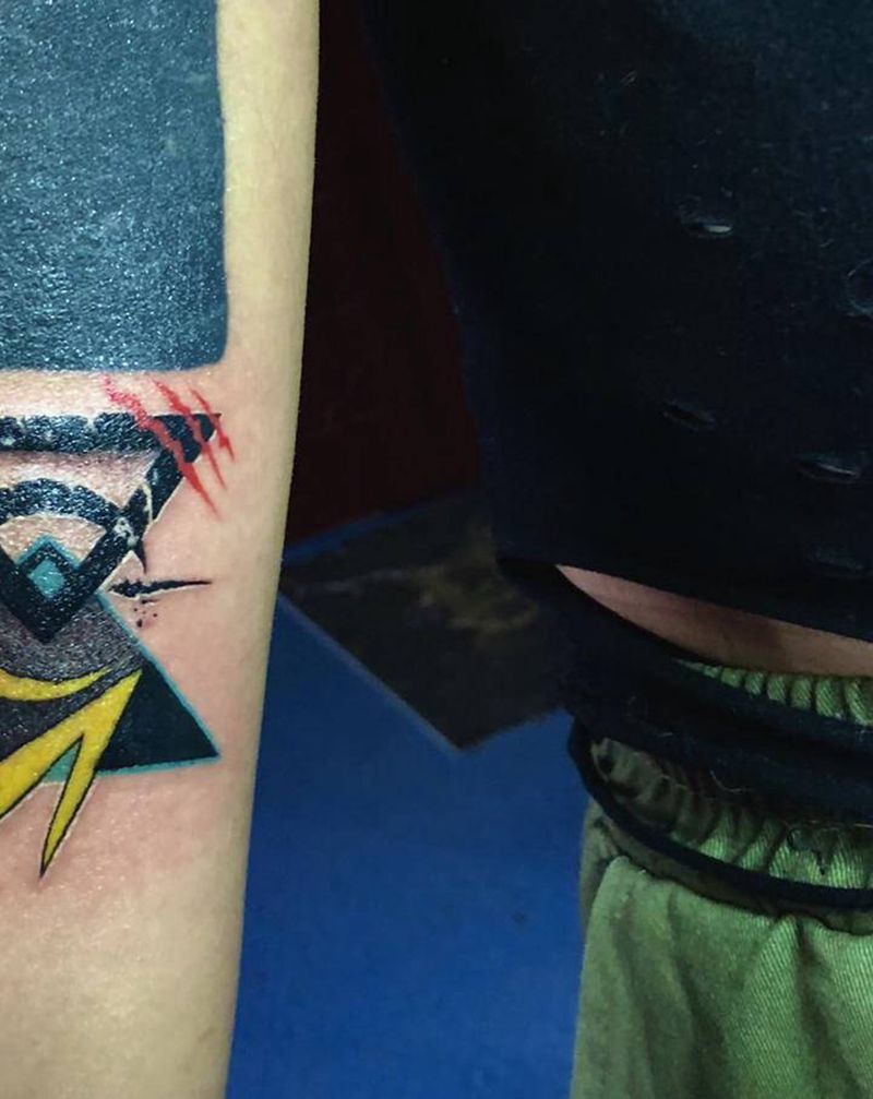 元素纹身图片_手臂几何图腾想象设计纹身图案