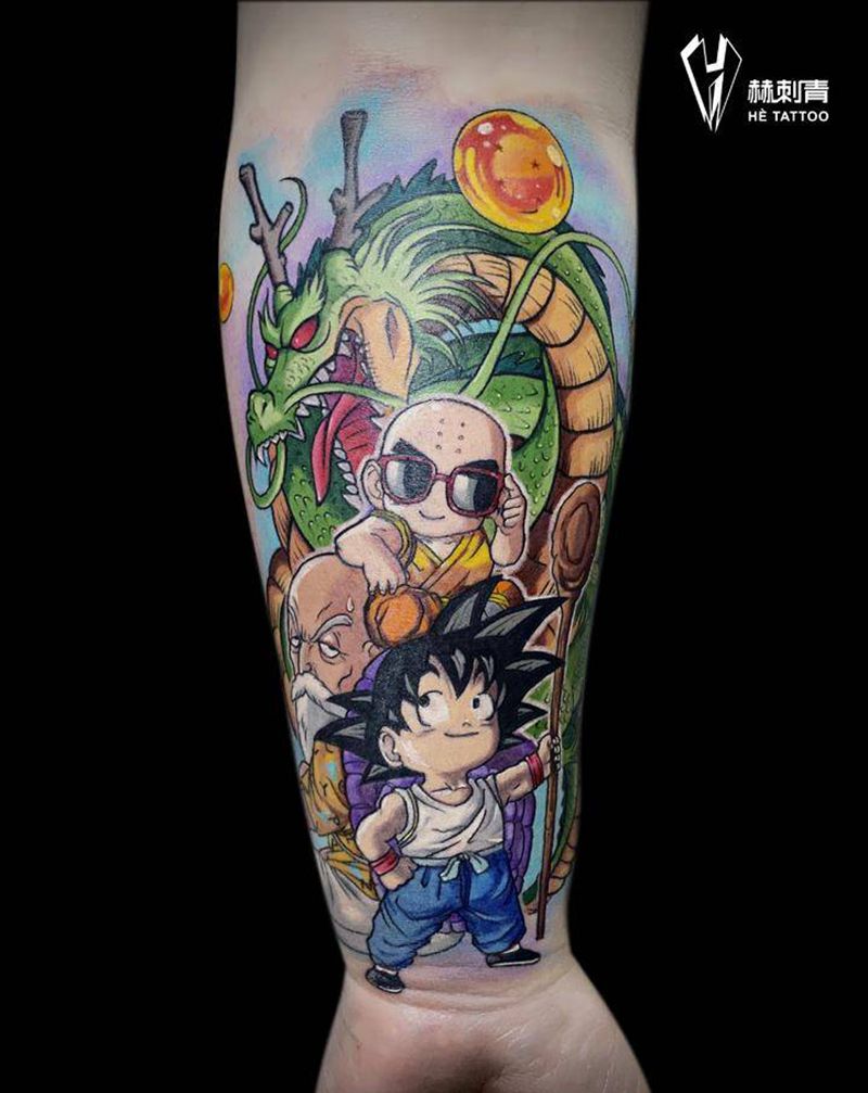 New school第一名纹身图片_手臂New School七龙珠纹身图案