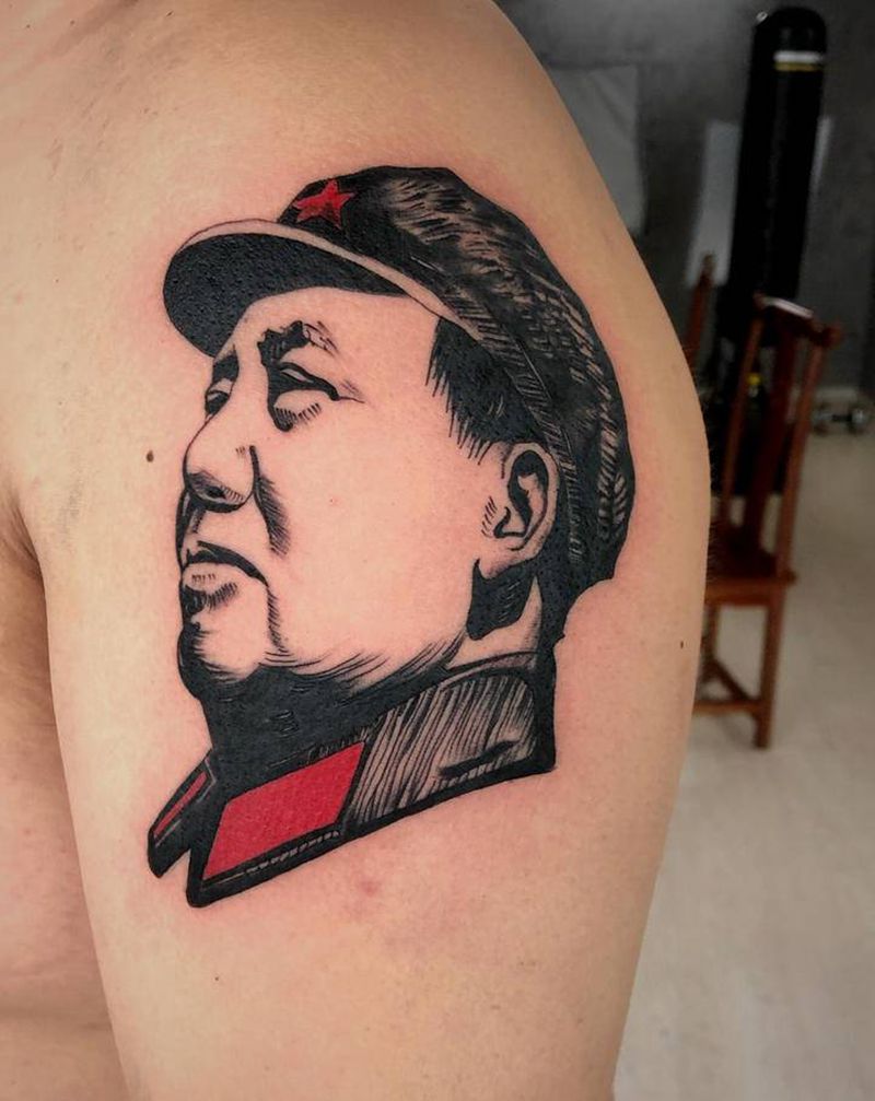 毛主席纹身图片_手臂欧美写实纹身图案