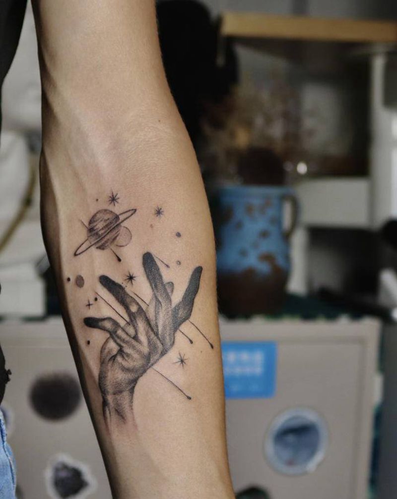 手纹身图片_手臂点刺纹身图案