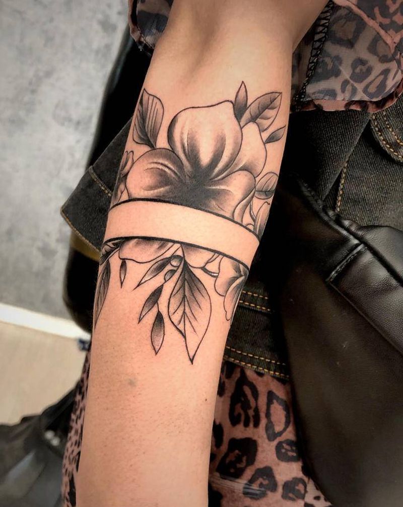 素花纹身图片_新传统纹身图案