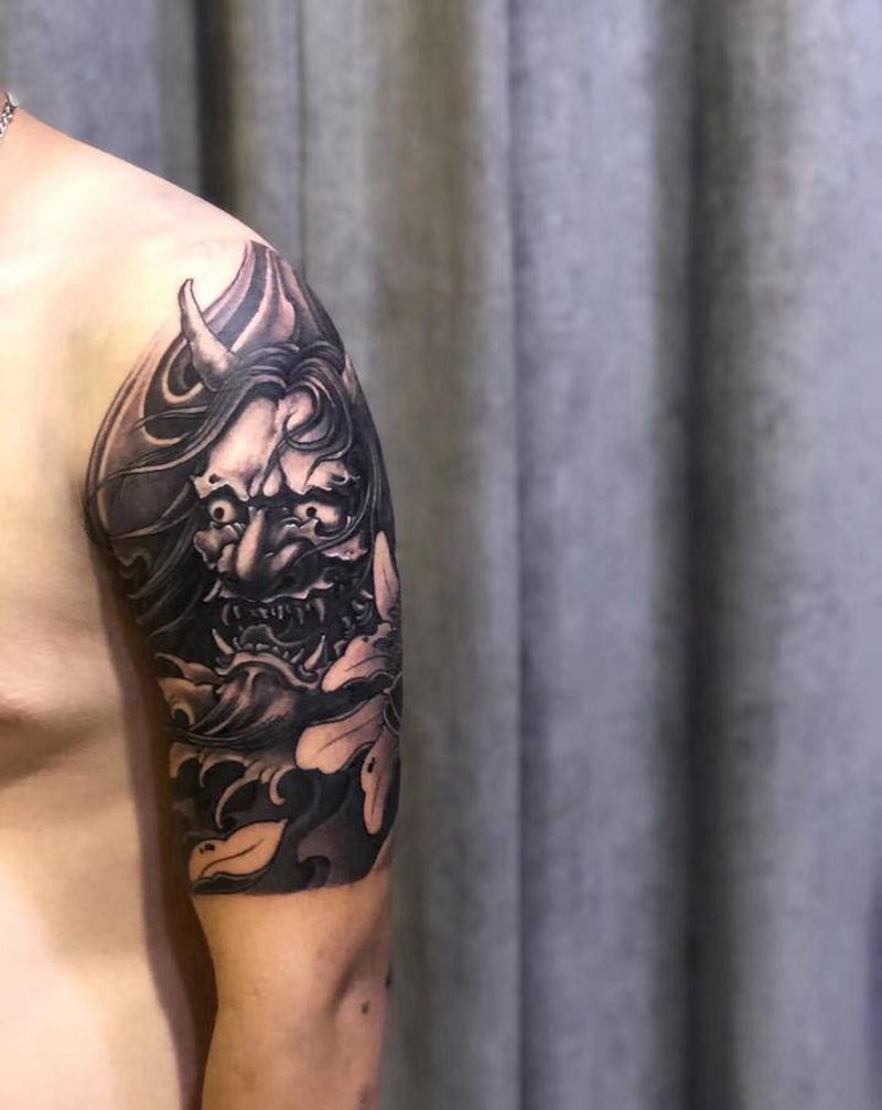 般若纹身图片_臀部手臂新传统纹身图案