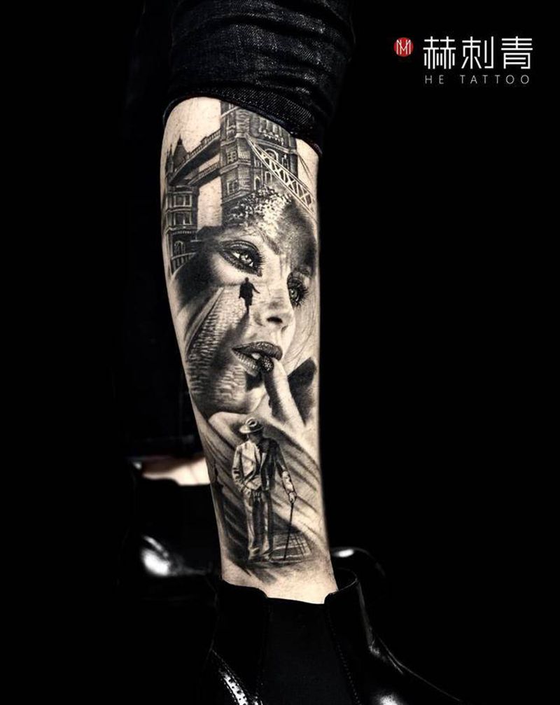 欧美写实纹身图片_欧美写实纹身图案