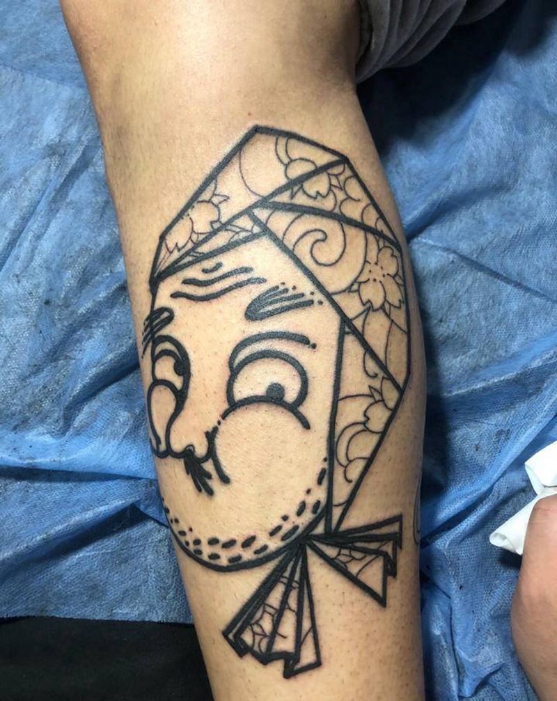 包小腿纹身图片_腿部老传统纹身图案