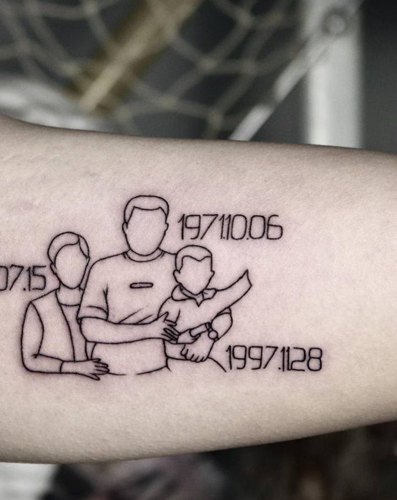 线条照片纹身图片_手臂几何照片纹身图案