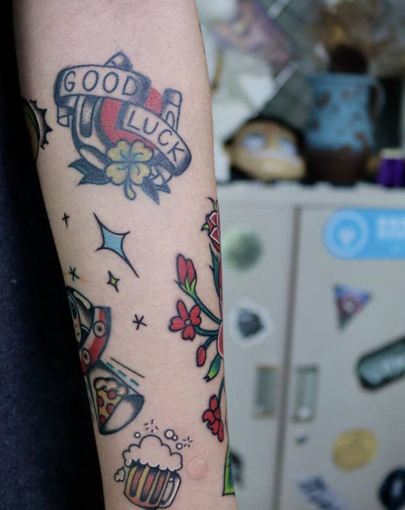 Old school花臂纹身图片_手臂Old School纹身图案