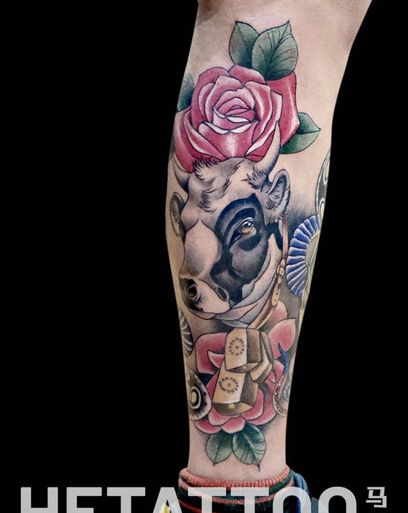 生肖纹身纹身图片_New School纹身图案