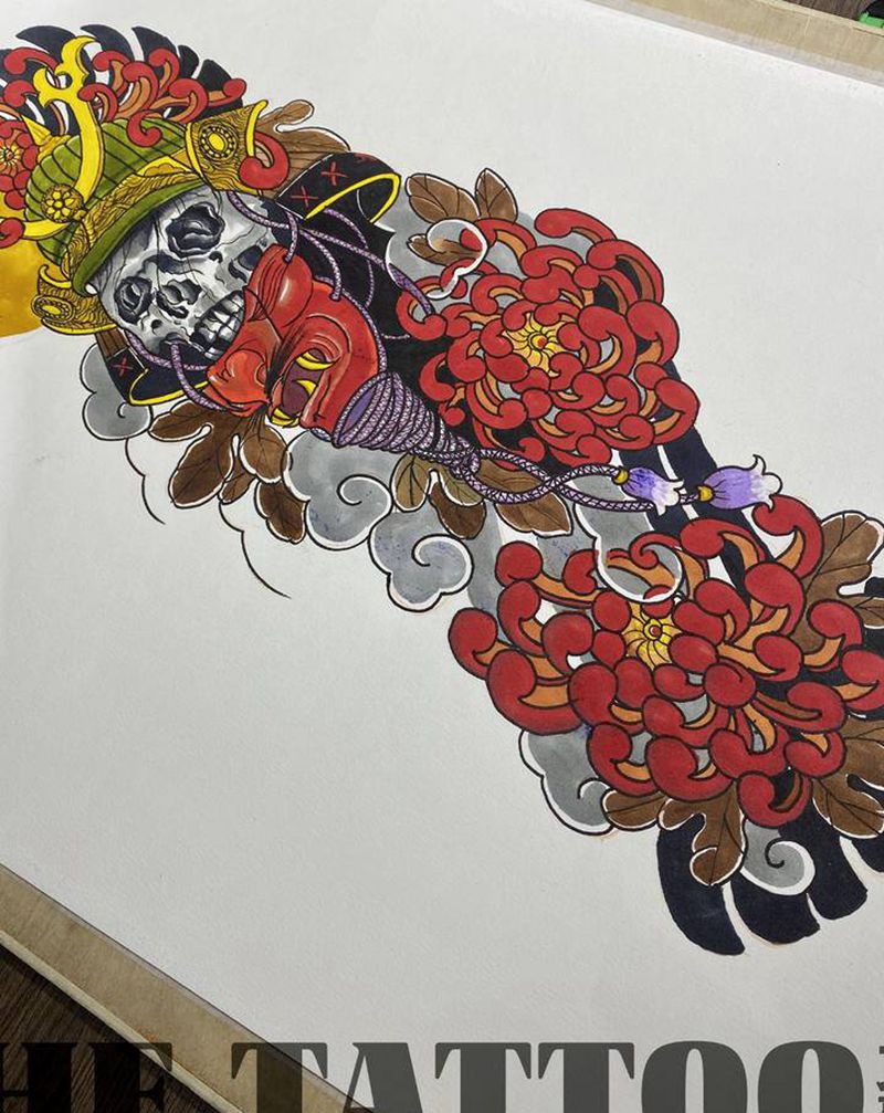 日式花臂纹身图片_手臂纹身图案