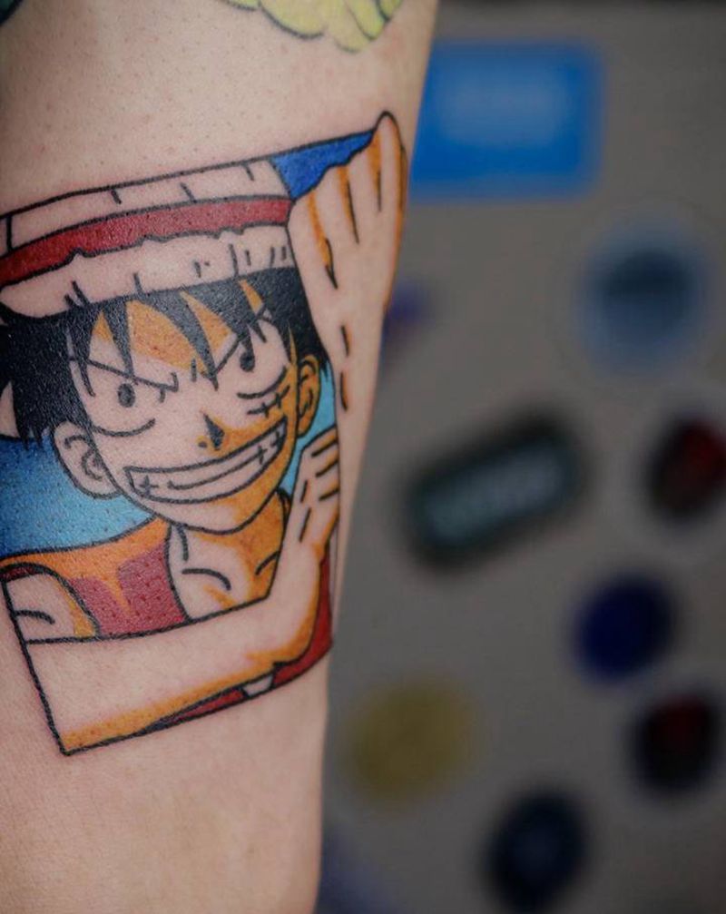 海贼王纹身图片_手臂New SchoolOld School海贼王纹身图案