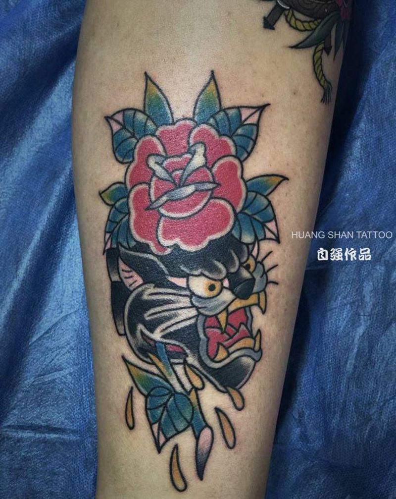 Old school纹身图片_腿部Old School纹身图案