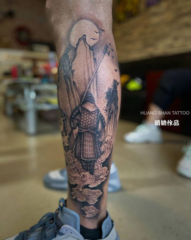 一生所爱纹身图片_腿部新传统纹身图案