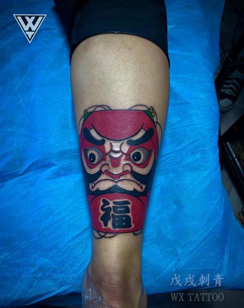 达摩蛋纹身图片_手部老传统纹身图案