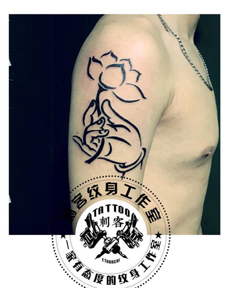 禅手纹身图片_图腾纹身图案