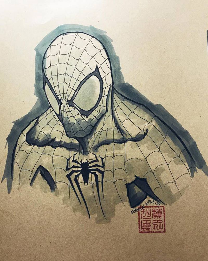 蜘蛛侠纹身图片_New School纹身图案