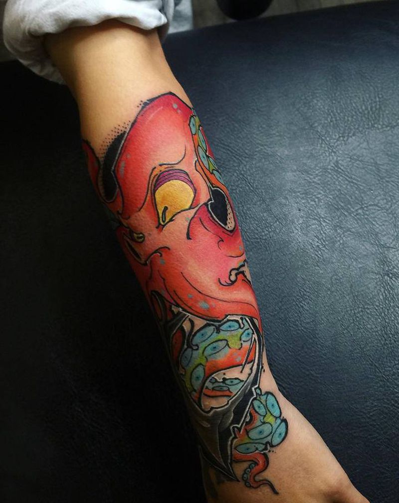 八代纹身图片_手臂New School纹身图案