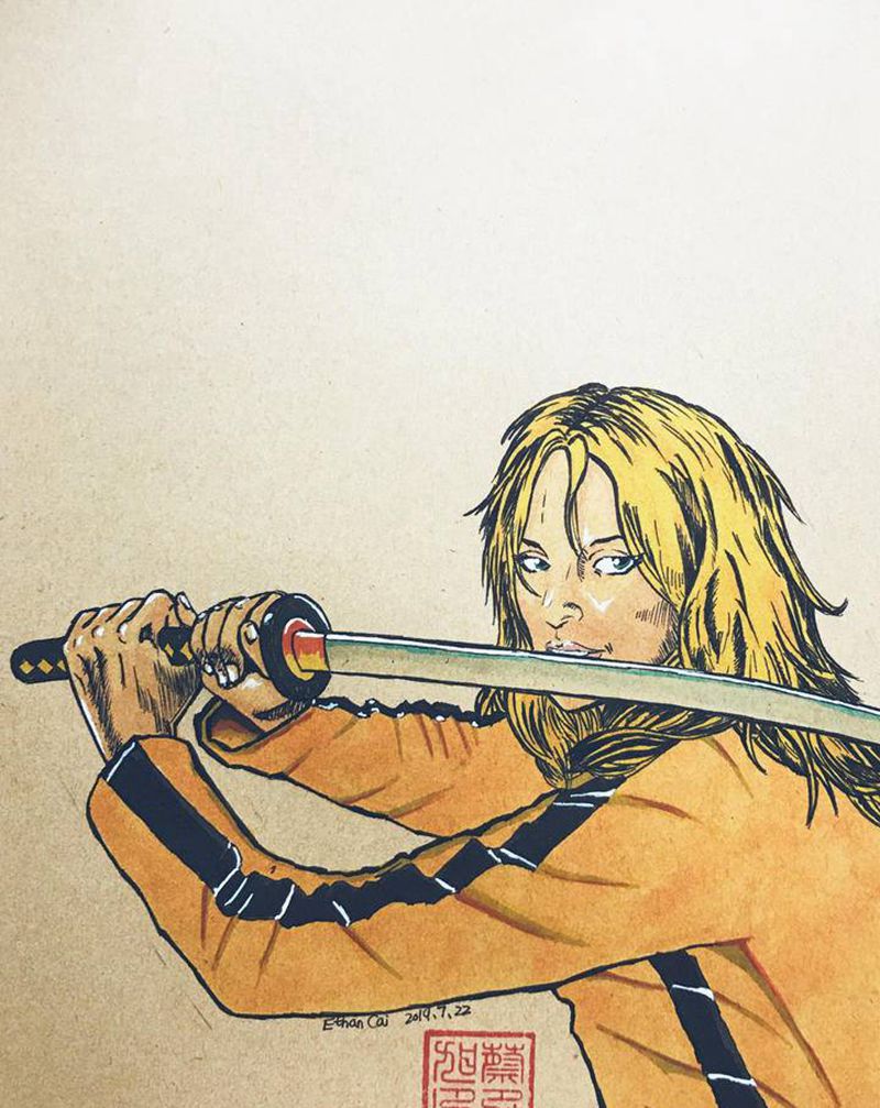 Kill bill纹身图片_水彩纹身图案