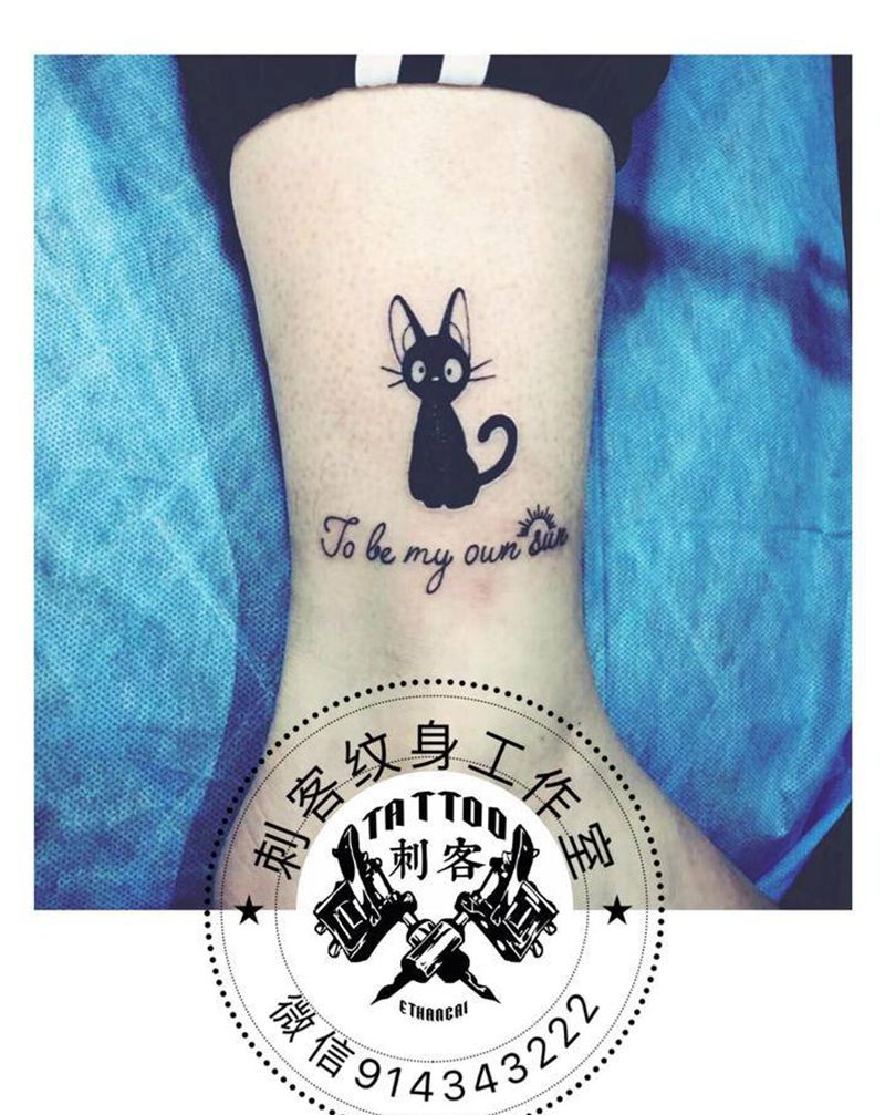 (=^o^=)喵纹身图片_腿部纹身图案