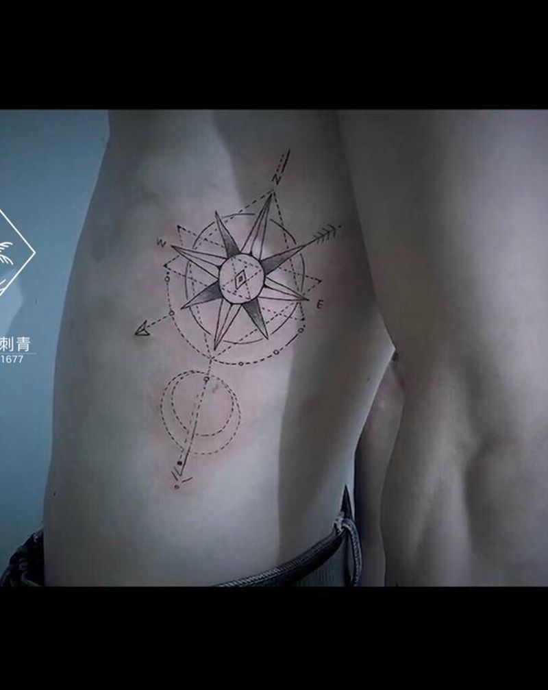 侧腰纹身图片_腰部纹身图案