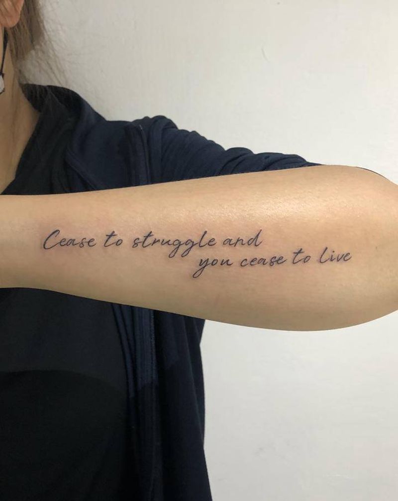 生命不息，奋斗不止纹身图片_手臂纹身图案