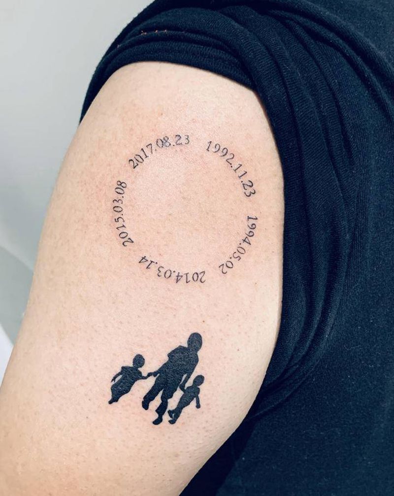 日期情侣纹身纹身图片_手臂纹身图案