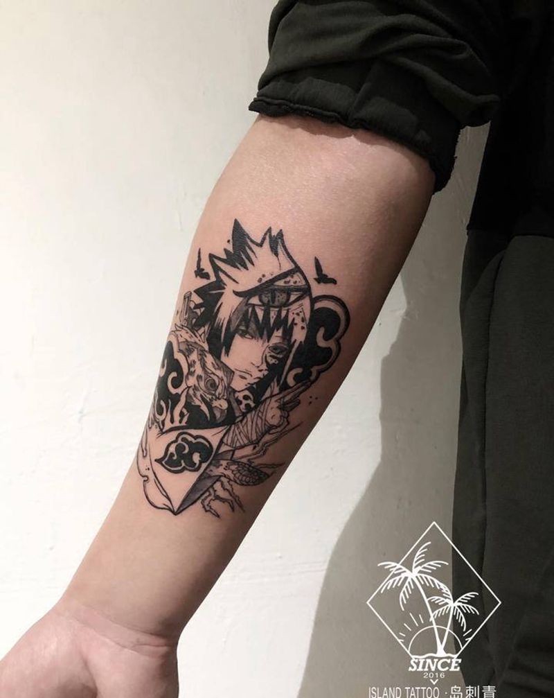 佐助纹身纹身图片_手臂纹身图案
