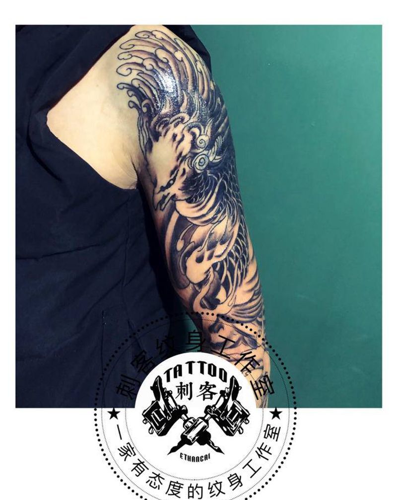 凤凰（遮盖）纹身图片_手臂纹身图案