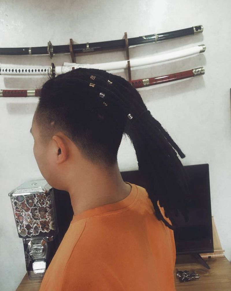 脏辫纹身图片_头部纹身图案