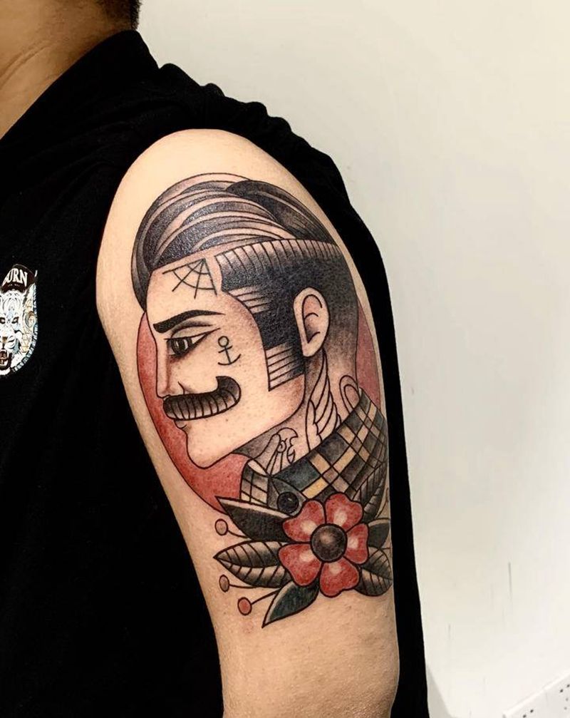 old school绅士纹身图片_手臂Old School纹身图案