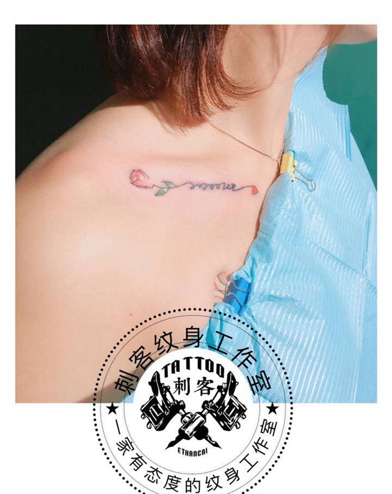 日期纹身图片_肩部纹身图案