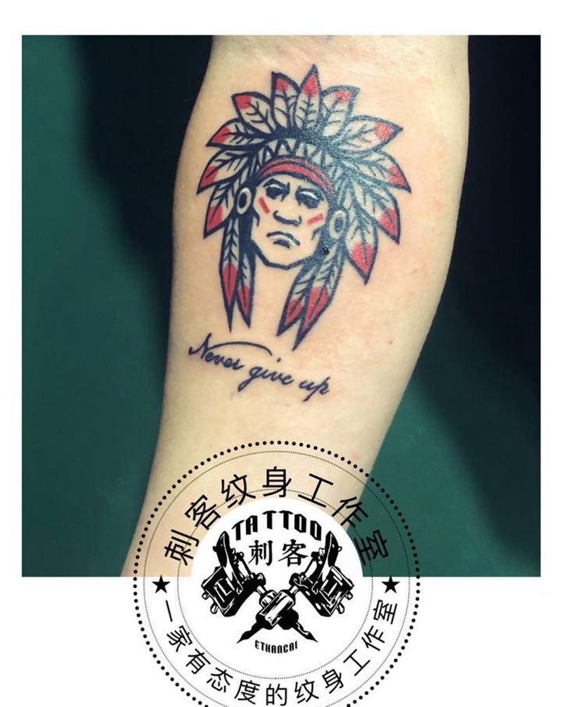印第安人纹身图片_手臂纹身图案